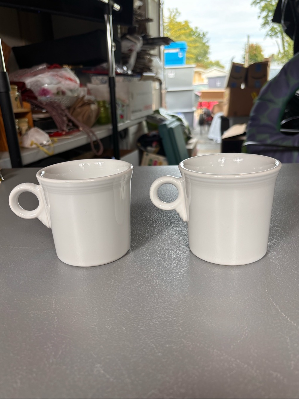 Fiesta White Java Coffee Mugs Set of 2 12 oz Homer Laughlin USA